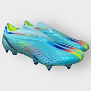 Adidas X Speed Portal + Elite SG Clear Aqua Soccer Cleats GW8420 Mens 11.5 New